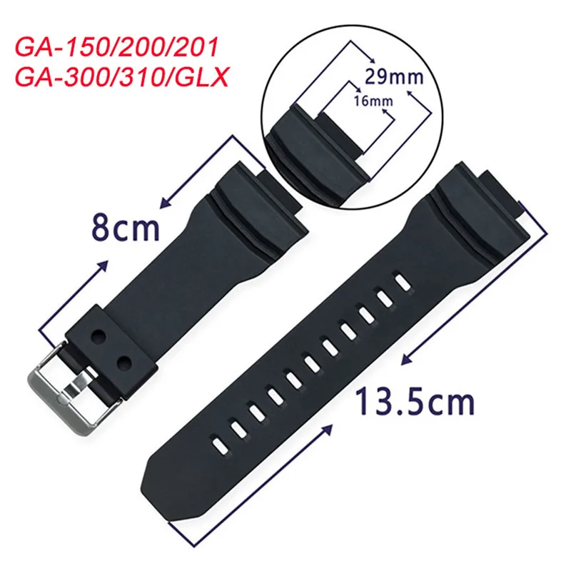 Luxury Watch G Shock - 男性用防水シリコンウォッチバンド,カシオG-SHOCK,スポーツアクセサリー,GA-150, GA-200, GA-201, GA-300, GA-310