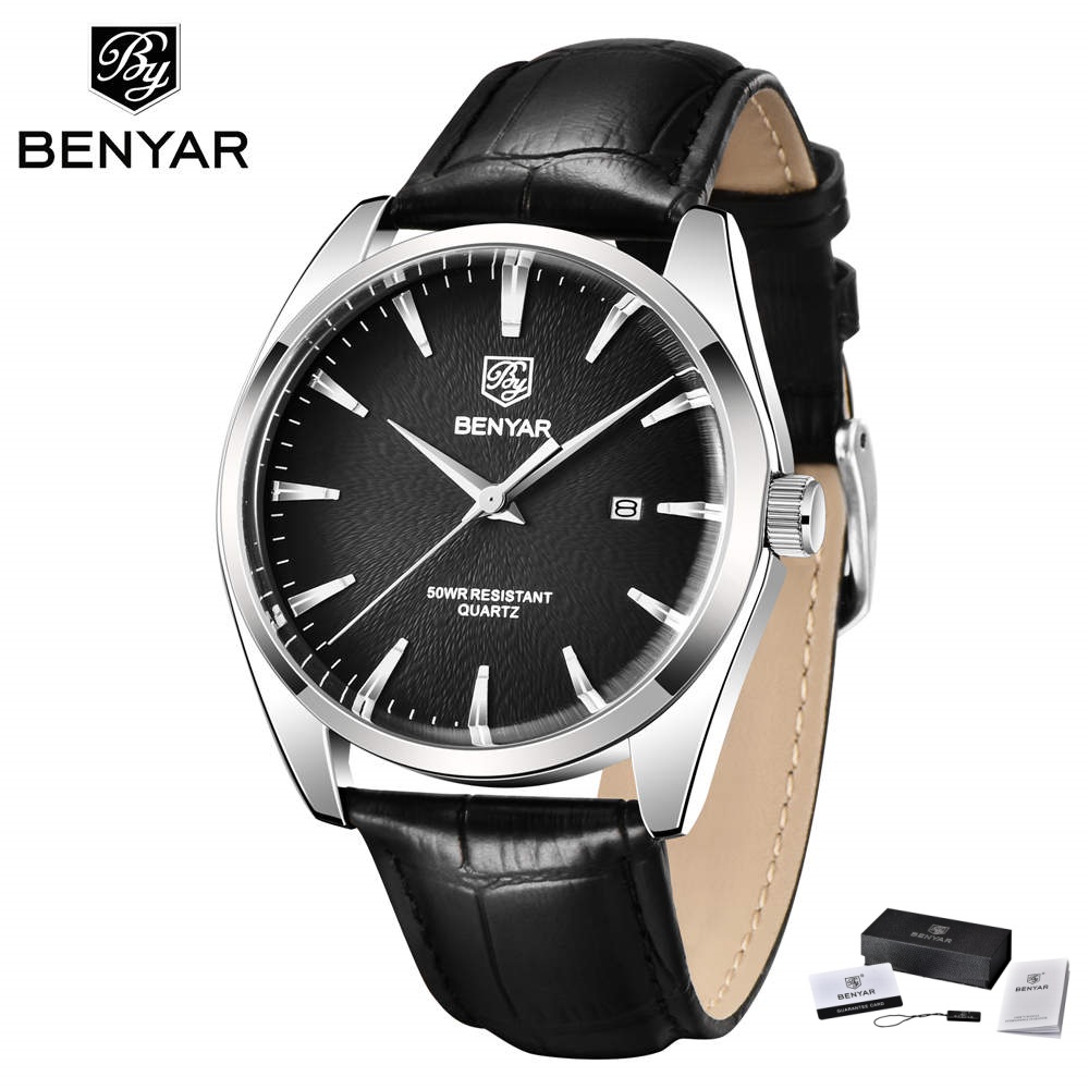 Luxury Watch Manufacturers - ベニヤール 5163 トップブランド 高級ミリタリー腕時計 レザー クォーツ