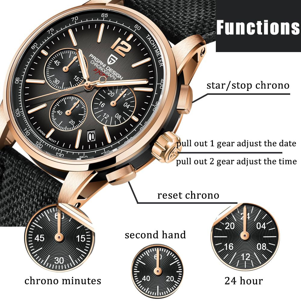 Luxury Watch Manufacturers - パガーニデザイン 新品 メンズ腕時計 41mm クロノグラフ 100M防水腕時計