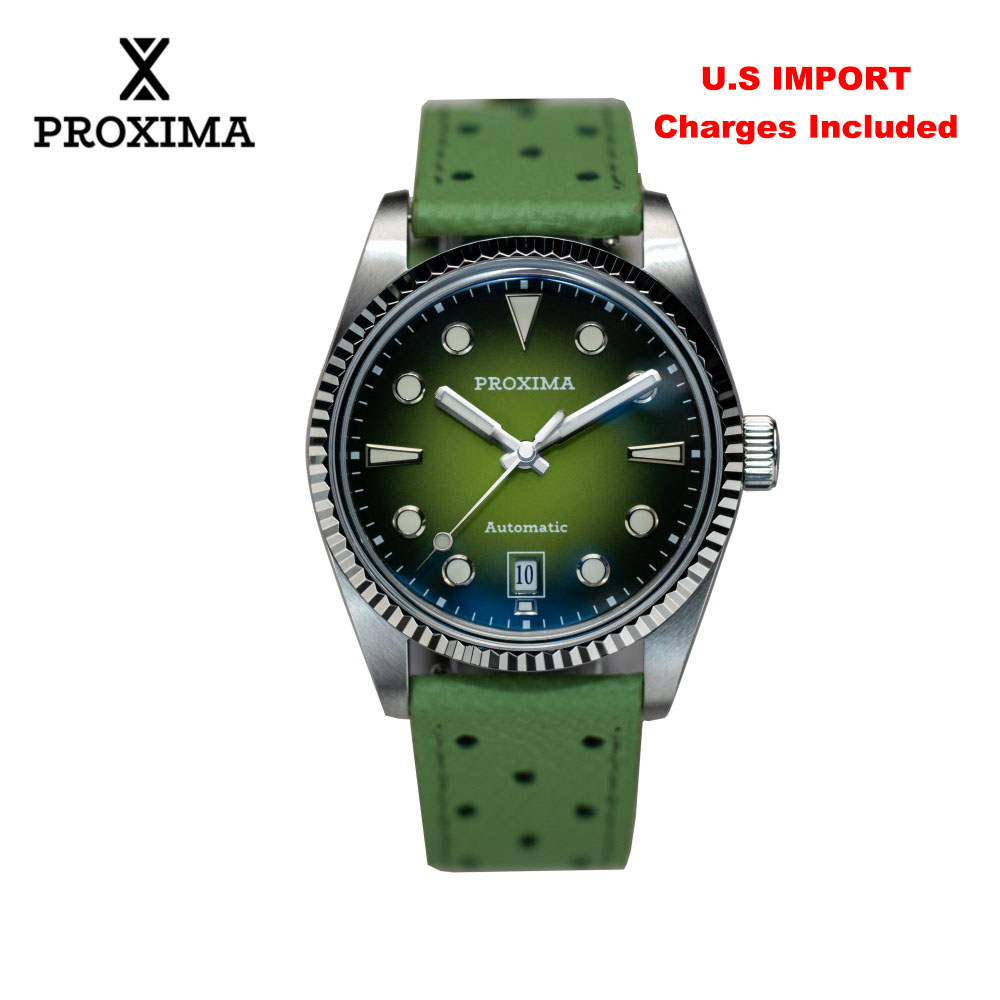 Cloisonne Enamel Dial - プロキシマ PX1750 メンズ腕時計 37 ミリメートルファッションエナメルダイヤルビジネスサファイア自動機械彫刻溝付きベゼル 10Bar