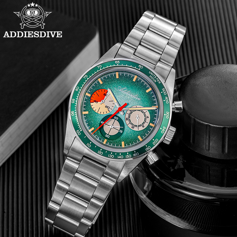 Luxury Watch Levels - ADDIESDIVE 高級 AD2551 メンズ腕時計新しいクロノグラフステンレス鋼 C3 発光防水