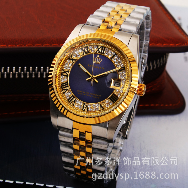 Luxury Watch Manufacturers - 2016高級香港レジナルドブランド腕時計ゴールデンブルークォーツ時計ドレスパーティー50メートル防水男性女性恋人腕時計