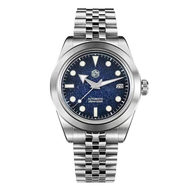 Cloisonne Enamel Dial - サンマーティン 39 ミリメートルメンズスポーツウォッチサンレイエナメルダイヤル NH35A 自動機械式サファイア防水 100