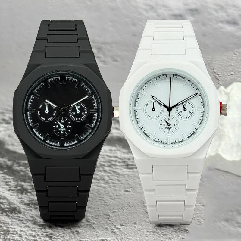 Luxury Watch Manufacturers - 有名なブランド偽三目ダイヤル男性女性腕時計ファッションクォーツ時計カジュアルプラスチックバンドレディース腕時計高級時計