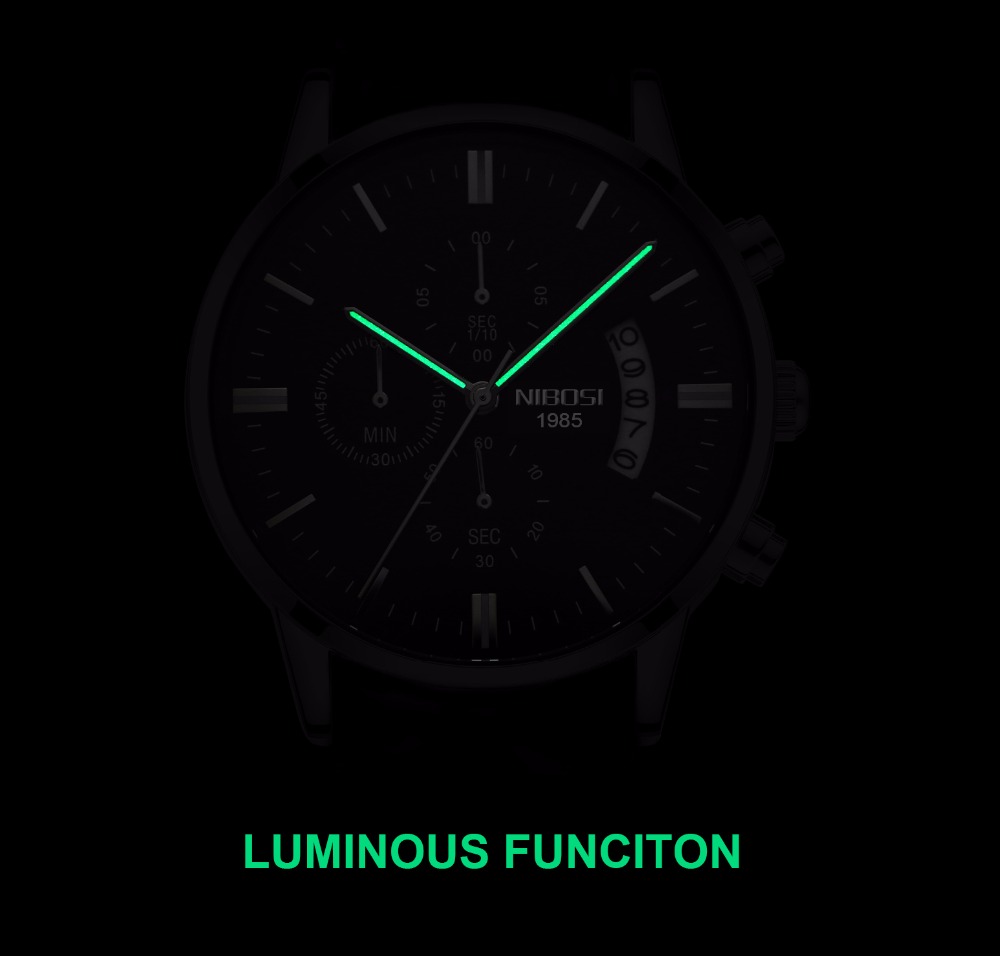 Nibosi-メンズクォーツ時計,ステンレススチールとブラッ - Luxury Watch Manufacturers のレビューと価格