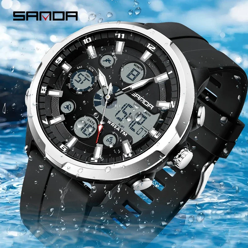 サンダ 9053 50 メートル防水クォーツ腕時計男性レロジ - Luxury Watch G Shock のレビューと価格