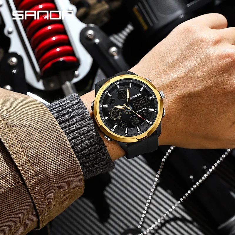 サンダ 9053 50 メートル防水クォーツ腕時計男性レロジ - Luxury Watch G Shock のレビューと価格