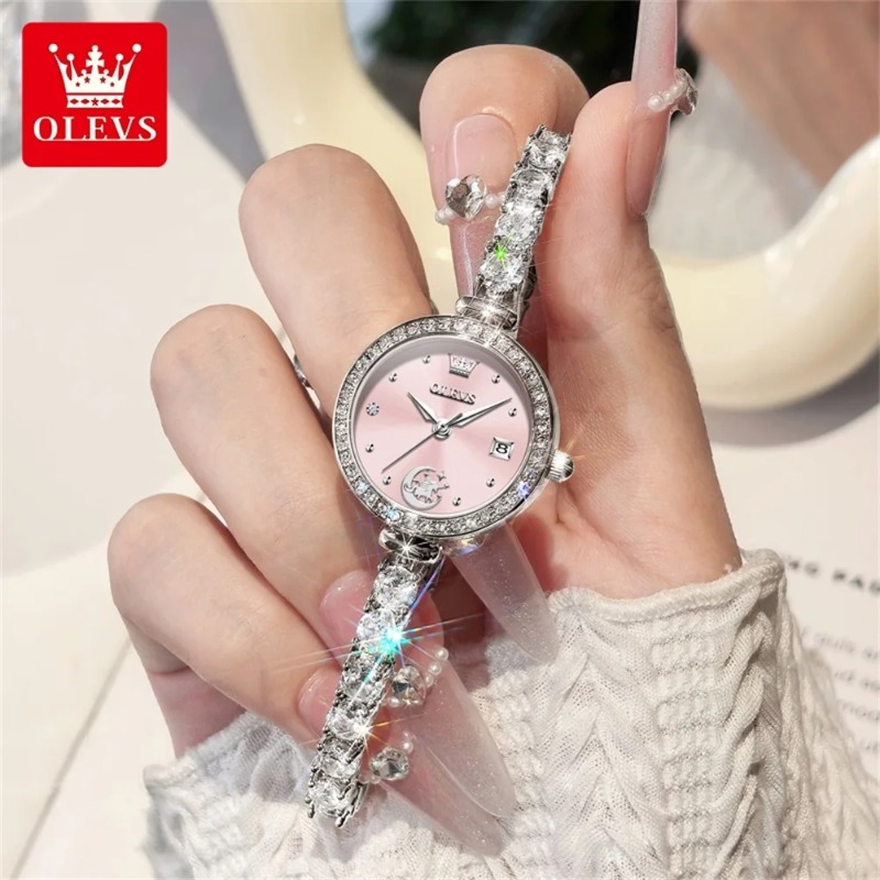 OLEVS 女性腕時計ジュエリーブレスレットクォーツ時計防水 - Luxury Watch E Jewellery のレビューと価格