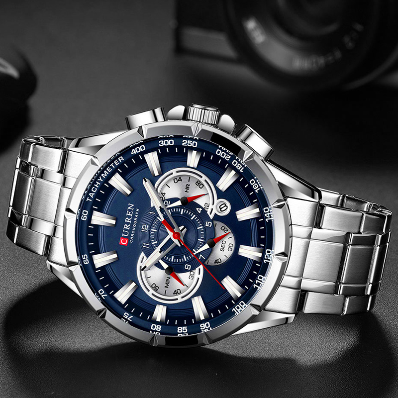 カレン-男性用腕時計,防水,ミリタリー,ステンレススチール, - Luxury Watch Manufacturers のレビューと価格