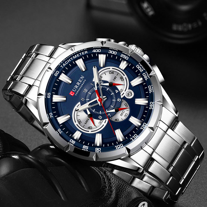 カレン-男性用腕時計,防水,ミリタリー,ステンレススチール, - Luxury Watch Manufacturers のレビューと価格