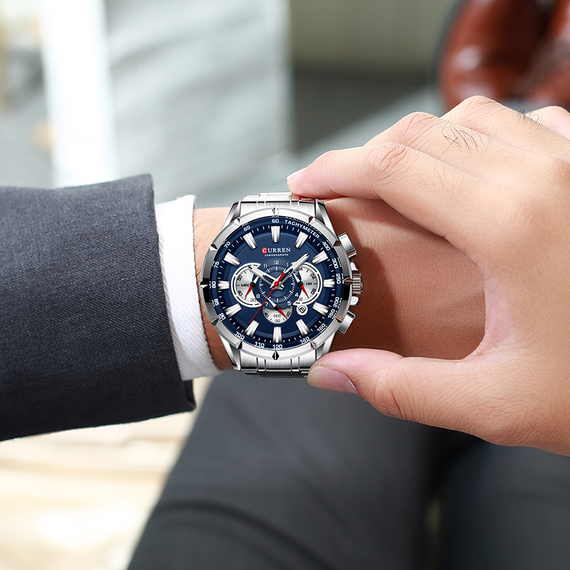 カレン-男性用腕時計,防水,ミリタリー,ステンレススチール, - Luxury Watch Manufacturers のレビューと価格