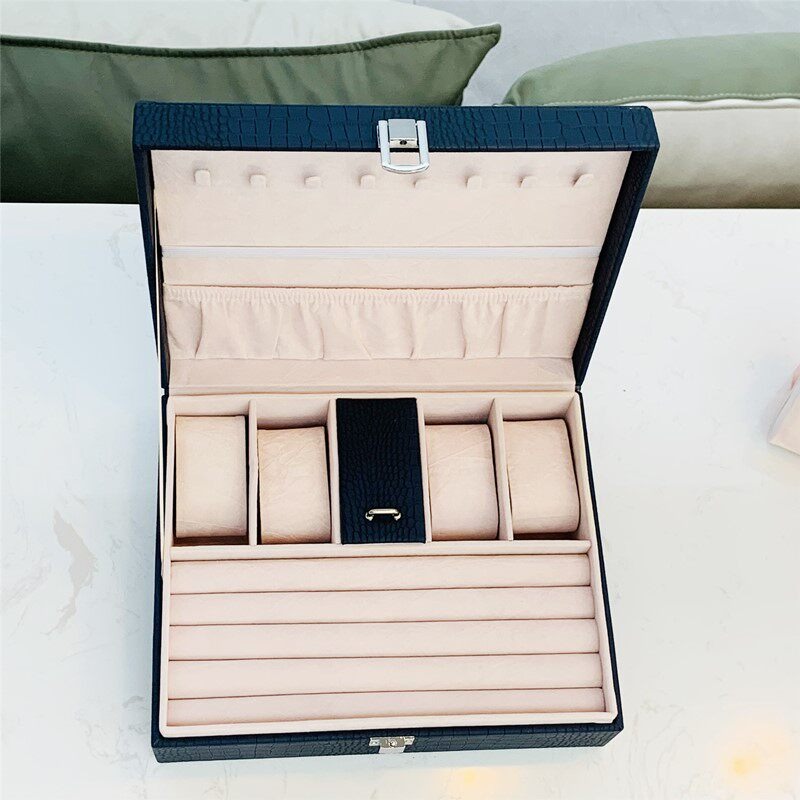 ポータブルジュエリーボックス レザー 高級感あふれる女性用ジ - Luxury Watch E Jewellery のレビューと価格