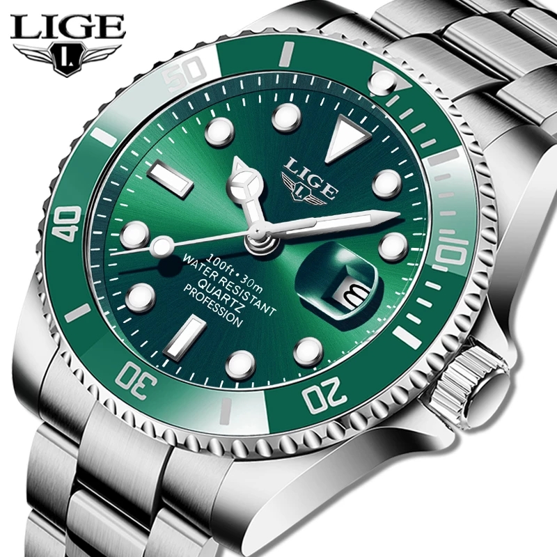 Lige-男性用時計,ファッションブランド,高級,防水,30 - Luxury Watch Manufacturers のレビューと価格