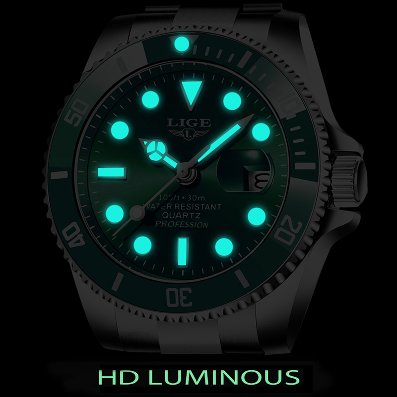 Lige-男性用時計,ファッションブランド,高級,防水,30 - Luxury Watch Manufacturers のレビューと価格