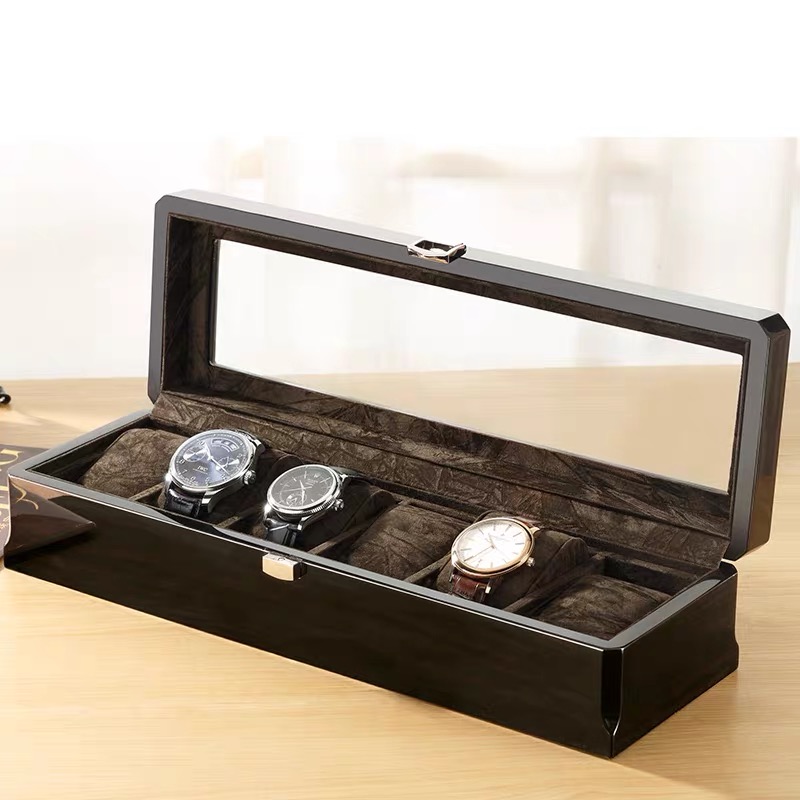 高級ブラックブラウン木製腕時計ボックス 6 スロット腕時計ギ - Luxury Watch E Jewellery のレビューと価格