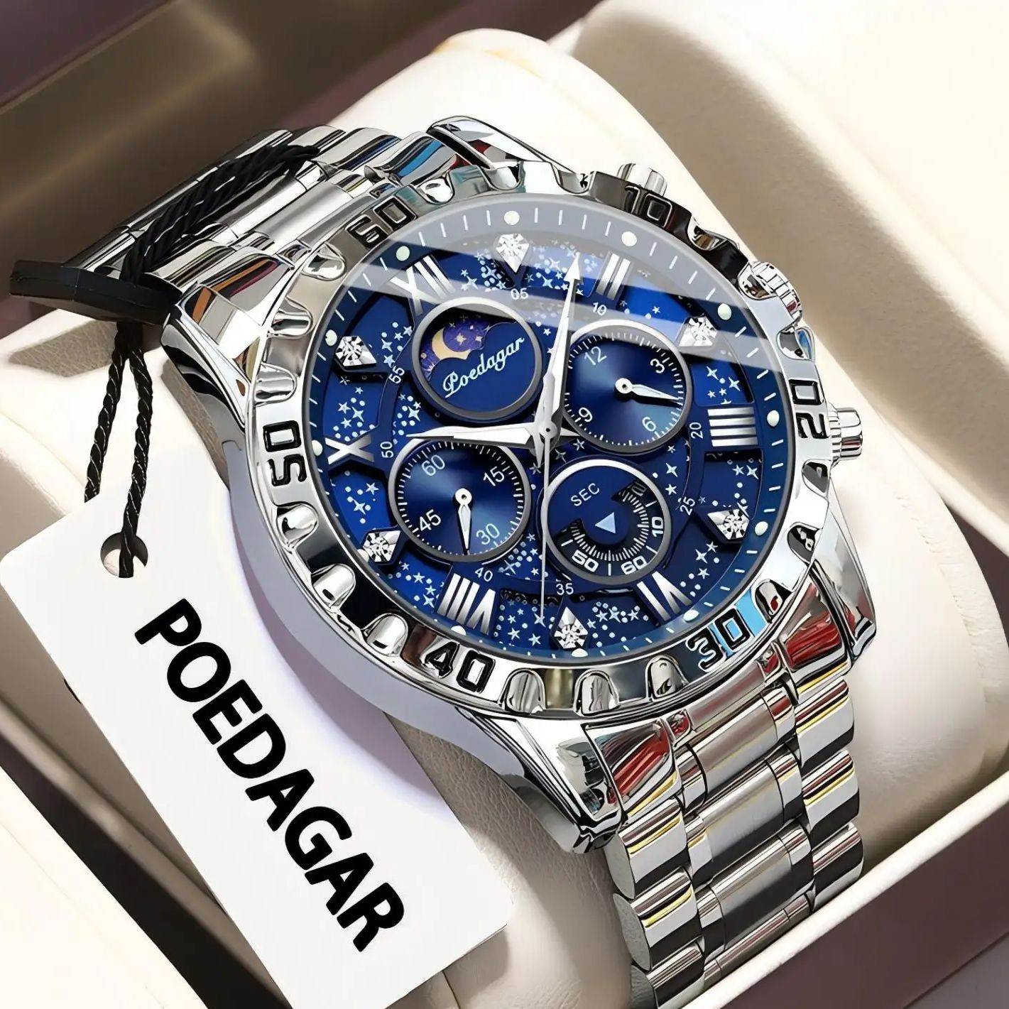 Poedagar 高級ファッション男の腕時計防水発光クロノグ - Luxury Watch Zone のレビューと価格