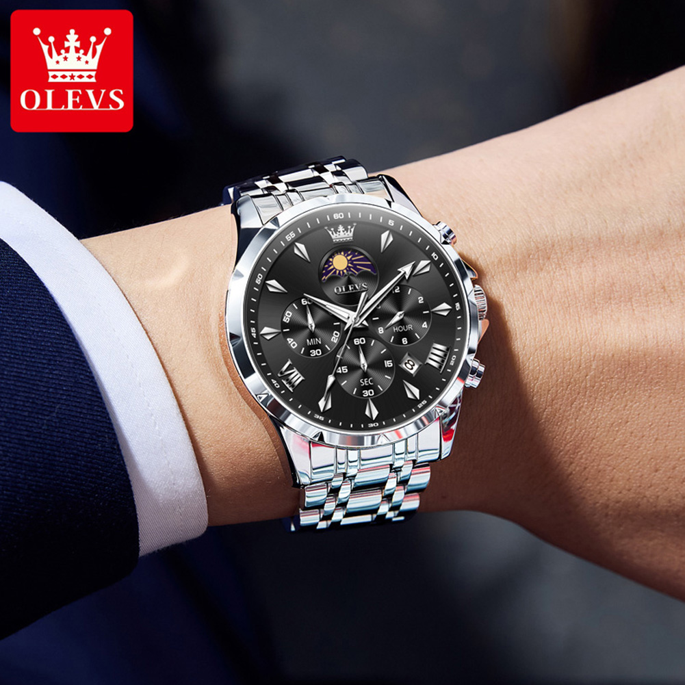 OLEVS 3653 ブランド ムーンフェイズカレンダー メ - Luxury Watch Manufacturers のレビューと価格