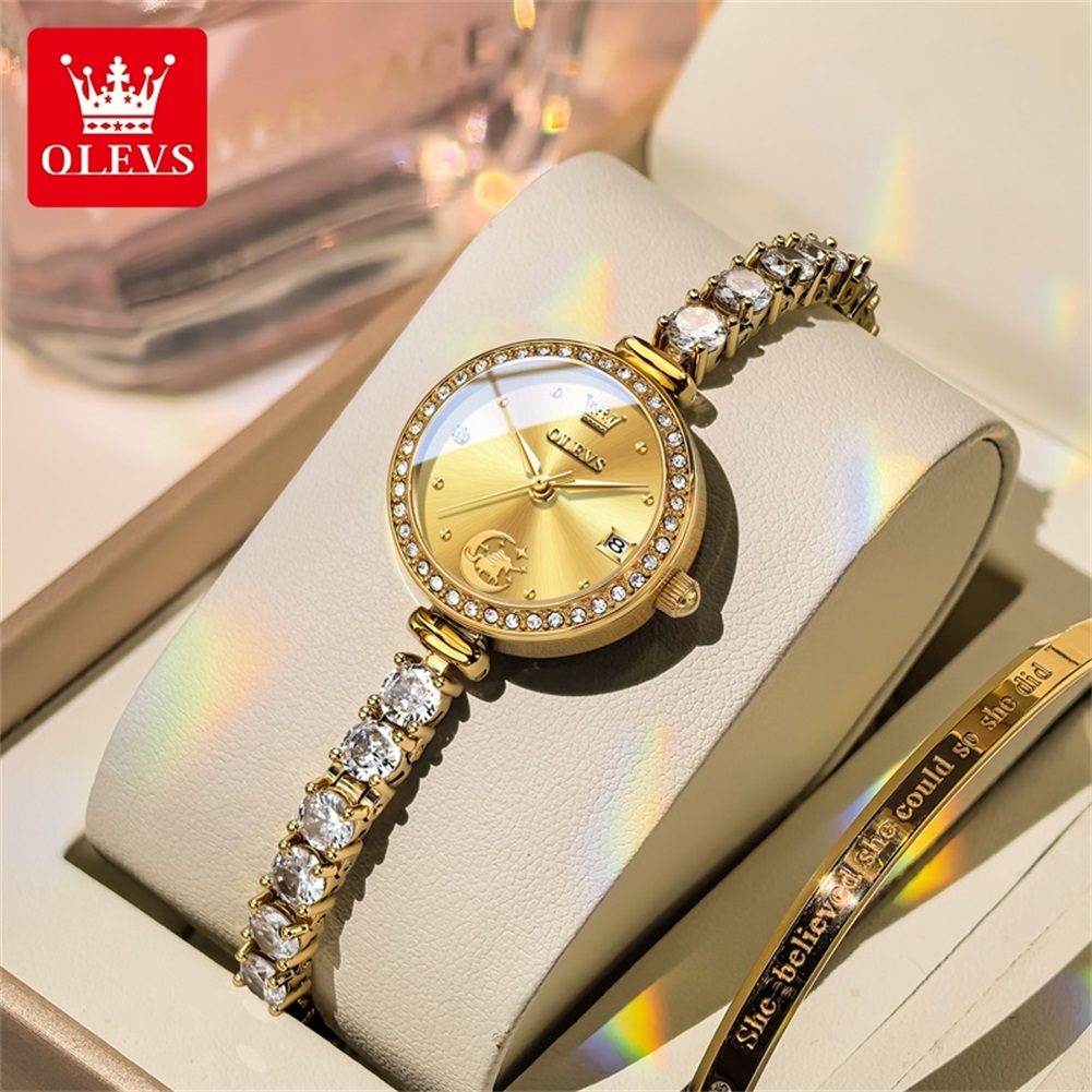 OLEVS 高級オリジナル女性腕時計ジュエリーブレスレットク - Luxury Watch E Jewellery のレビューと価格