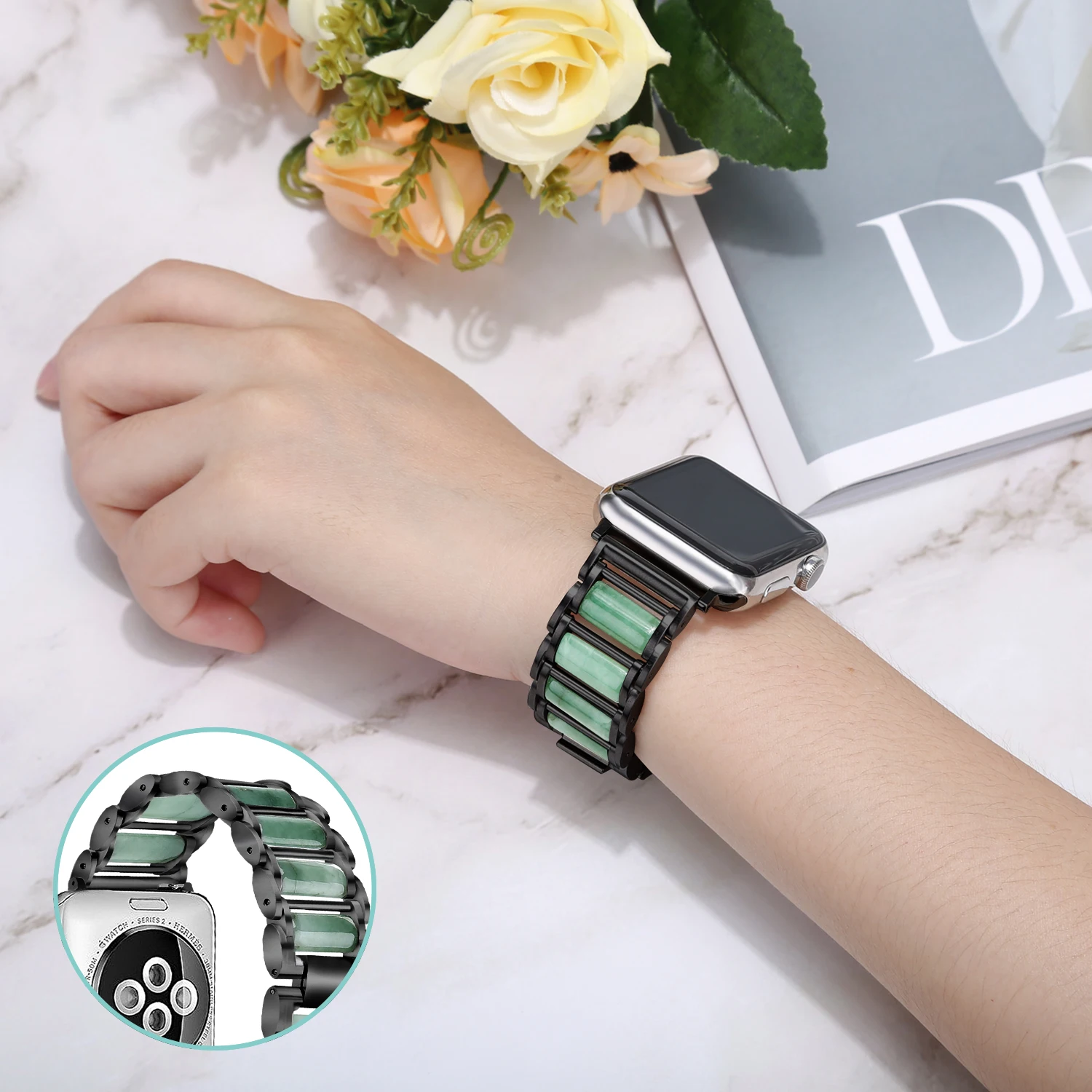 エメラルドジュエリー + メタルストラップ Apple Wa - Luxury Watch E Jewellery のレビューと価格