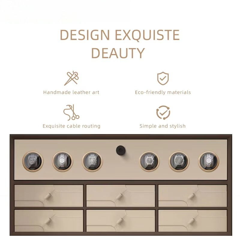 レザー製高級ジュエリー6本用自動巻き時計ワインダー、セーフテ - Luxury Watch E Jewellery のレビューと価格